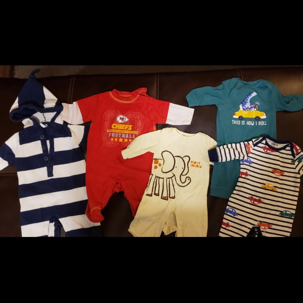 5 One Piece Outfits 0-3 Months